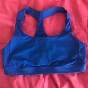 Blue lululemon racerback sports bra